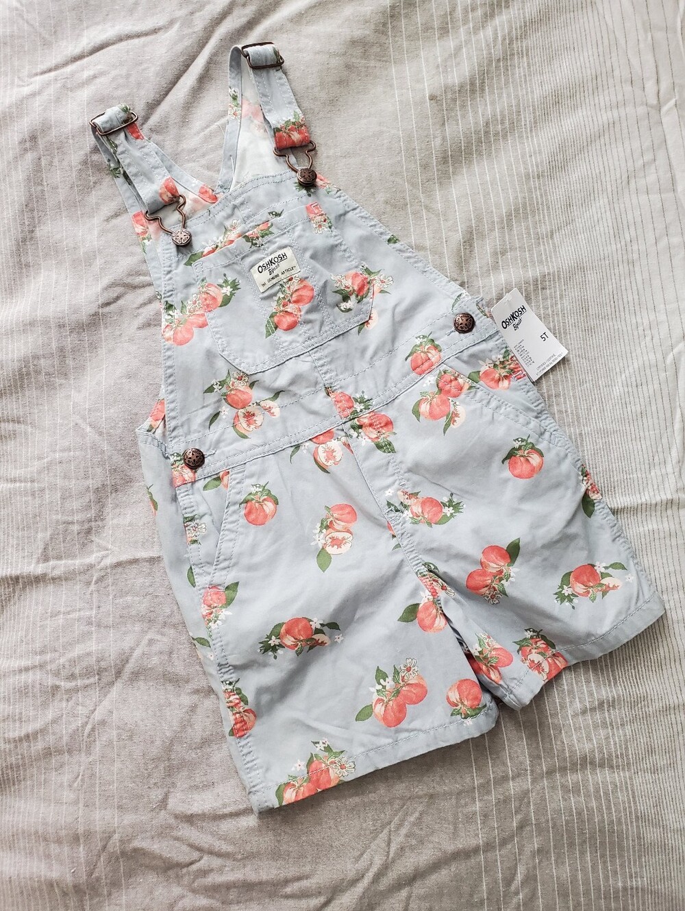 NWT OshKosh B'gosh Peach Floral Overalls